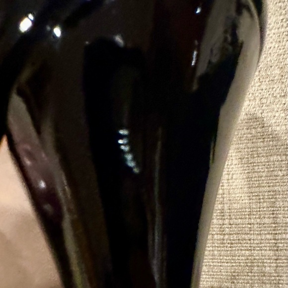 Authenticated Miu Miu Black Patent Leather Open Toe Heels - Picture 9 of 16